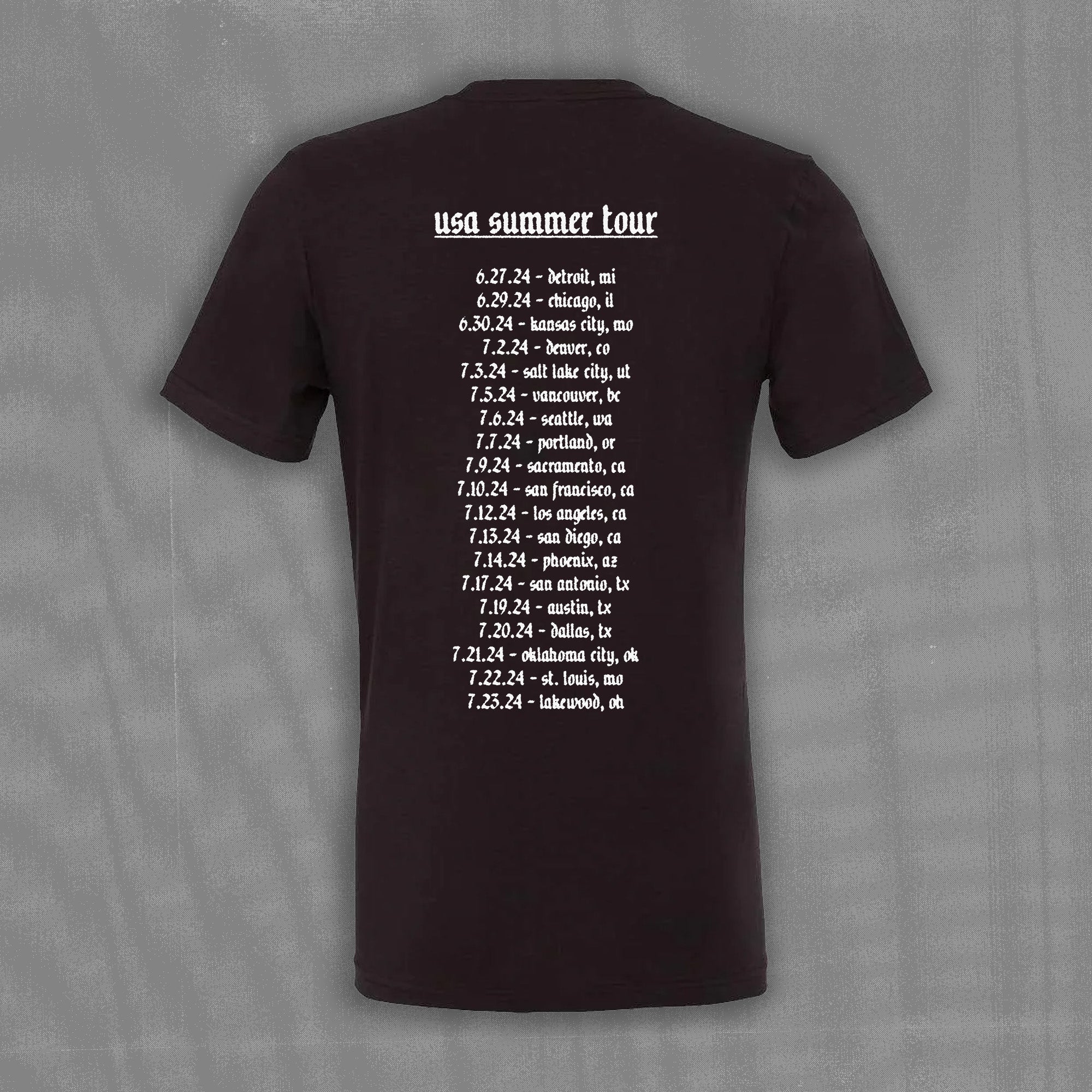 HEAVEN USA TOUR DATES unisex t-shirt [free shipping] – Softcult